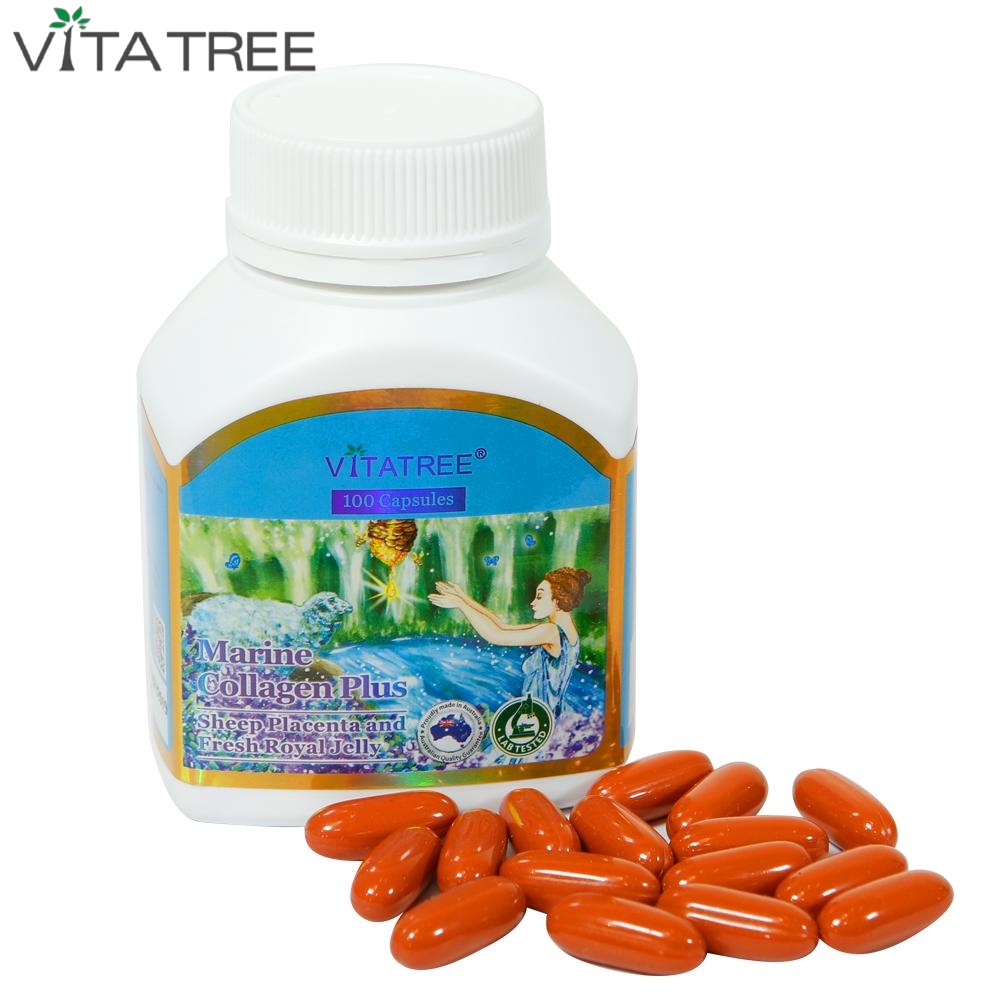 Viên Uống Làm Đẹp Da Vitatree Marine Collagen Plus Hộp 100 Viên