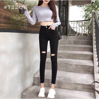 QUẦN KAKI NỮ RÁCH 2 GỐI, QUẦN KAKI CO DÃN ÔM BODY., QUẦN KAKI LƯNG CAO, QUẦN KAKI ĐEN, QUẦN KAKI TRẮNG