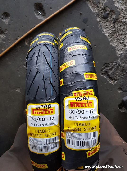 Cặp Vỏ xe Pirelli Diablo Roso size 70 - 80/90/17 “ không ruột “ bao bám đường