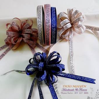 Dây ruy băng họa tiết chữ siêu xinh❤️dây ruy băng trang trí hộp quà❤️trang trí bó hoa