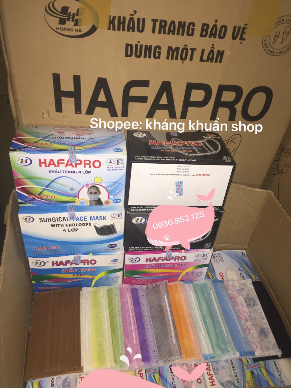 Khẩu trang y tế 4 lớp hafapro bịch 1 cái tiện dụng
