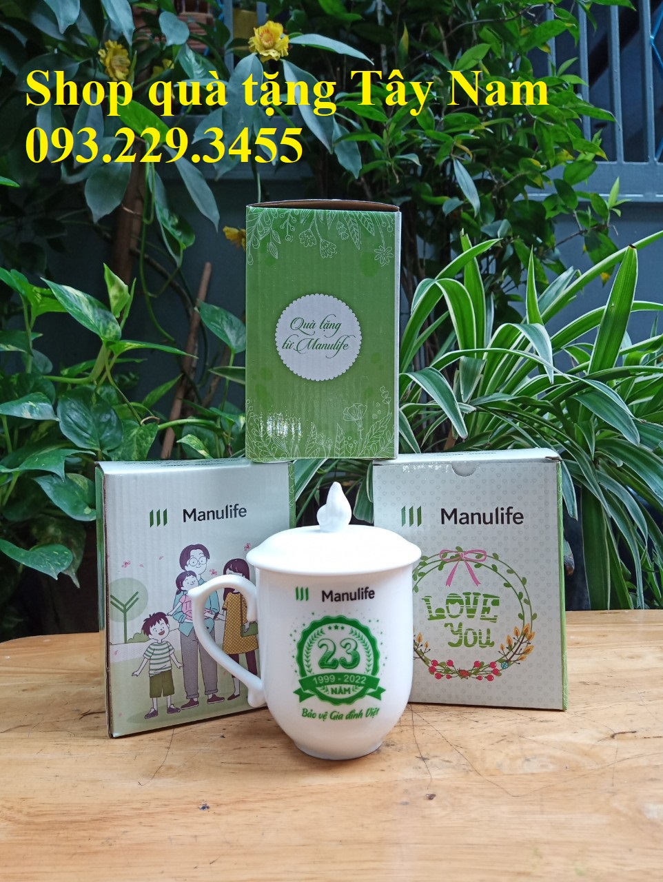 Ly sứ nắp lửa quà tặng manulife