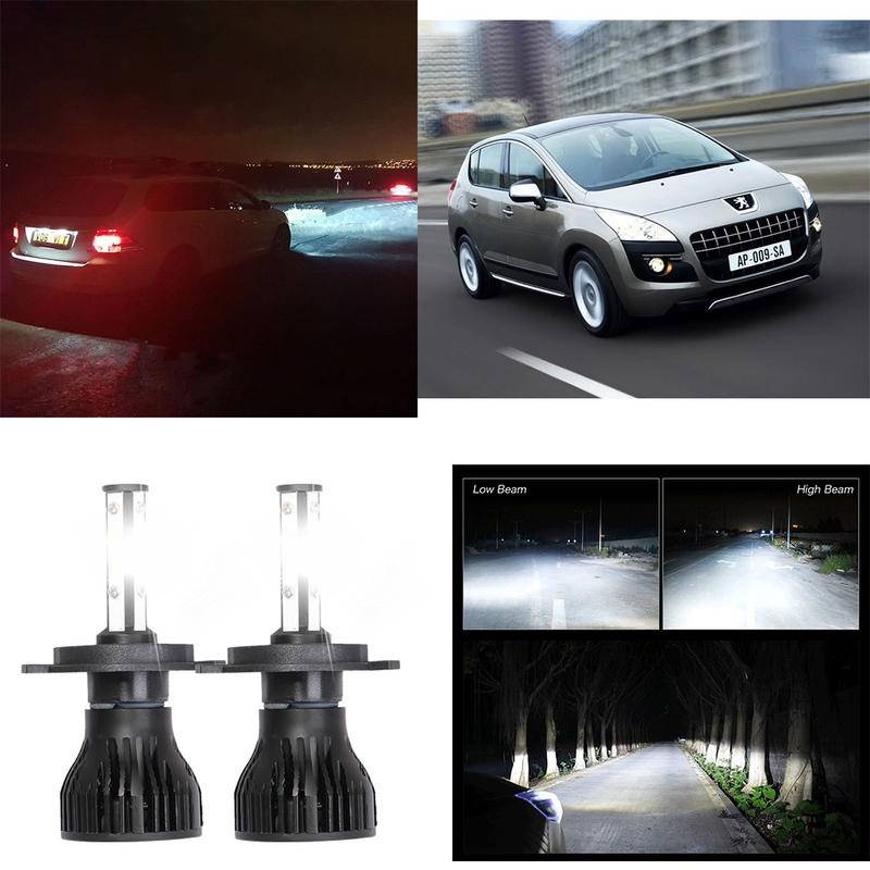 2x H7 Led Canbus No Error Headlight 360 ° H18 Car Bulbs 12v 55w Diode Lamps  High Power For Peugeot 206 207 301 307 308 3008 4008