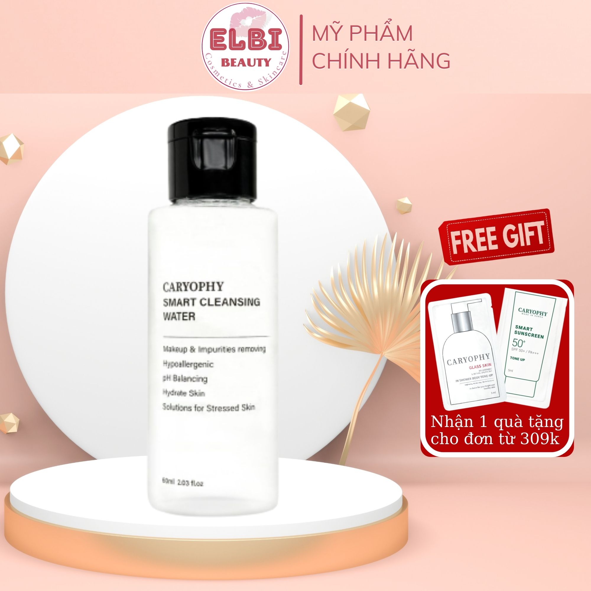 Nước Tẩy Trang Cho Da Dầu Mụn, Nhạy Cảm Caryophy Smart Cleansing Water 60ml