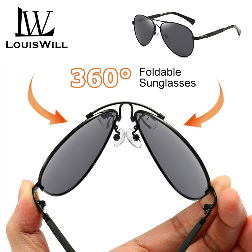 LouisWill Kính Râm Nam Kính Râm Phân Cực Thời Trang Cổ Điển Kính Râm UV 400 Kính Râm Mềm Gấp 360 ° Kính Râm Thể Thao Hoạt Động Ngoài Trời Kính Râm Đua Xe Câu Cá Lái Xe Kính Râm