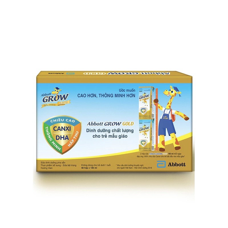 Thùng 48 hộp sữa nước abbott grow gold 180ml/ hộp
