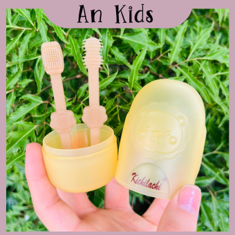 Set rơ lưỡi, tưa lưỡi và bàn chải đánh răng silicon cao cấp Kichilachi cho bé từ 0 - 18 tháng Ankids