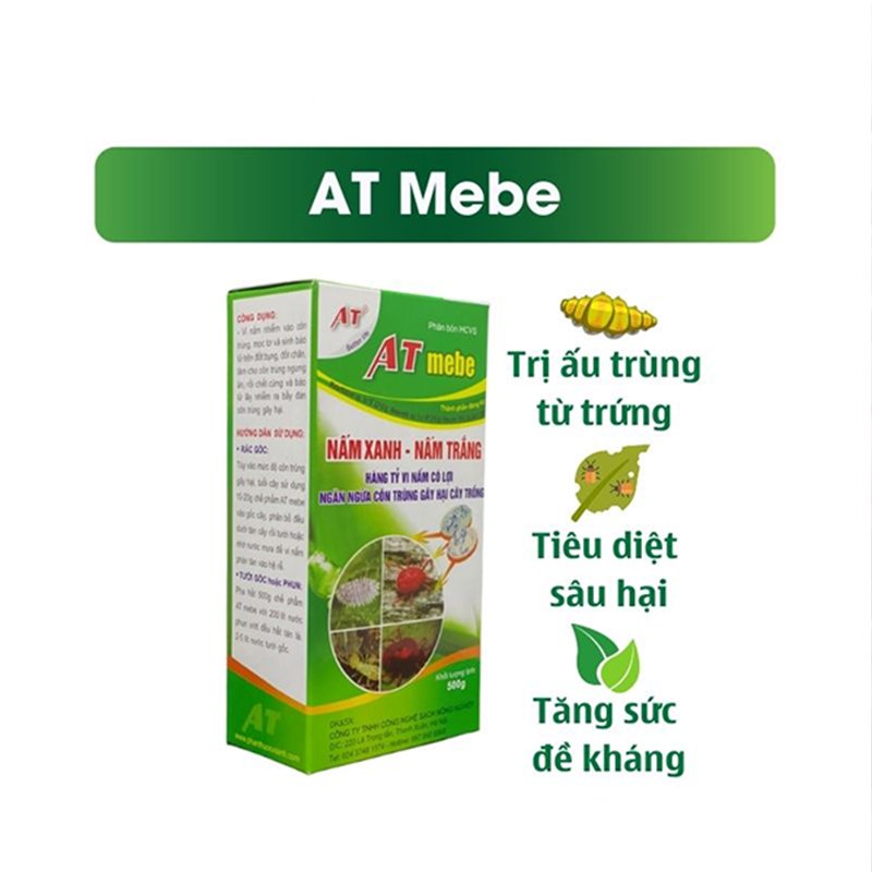 Chế phẩm tiêu diệt sâu sinh học at diệt trừ sâu hại, rầy sâu rệp – chế phẩm sinh học at mebe đậm đặc 500g