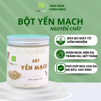 Hũ Bột Yến Mạch Thiên Nhiên HaPu Organic Bột Thiên Nhiên Đắp Mặt Dưỡng Ẩm Sáng Da Giảm Mụn Tẩy Tế Bào Nhẹ Nhàng