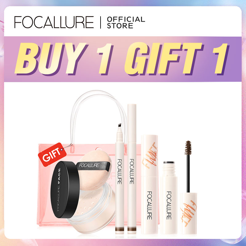 Discount on Focallure  shoes - SKU: BUY 1 GIFT 1 FOCALLURE 3 PCS MAKEUP SET 24 Hours Long-lasting Oil Control 3D Waterproof Eyebrow Penc