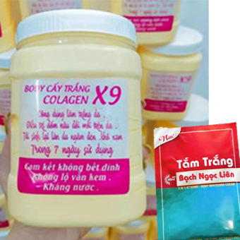 Combo kem body siêu kích trắng. kem Body siêu kích trắng x9  (1kg) + 1 tắm trắng Bạch Ngọc Liên