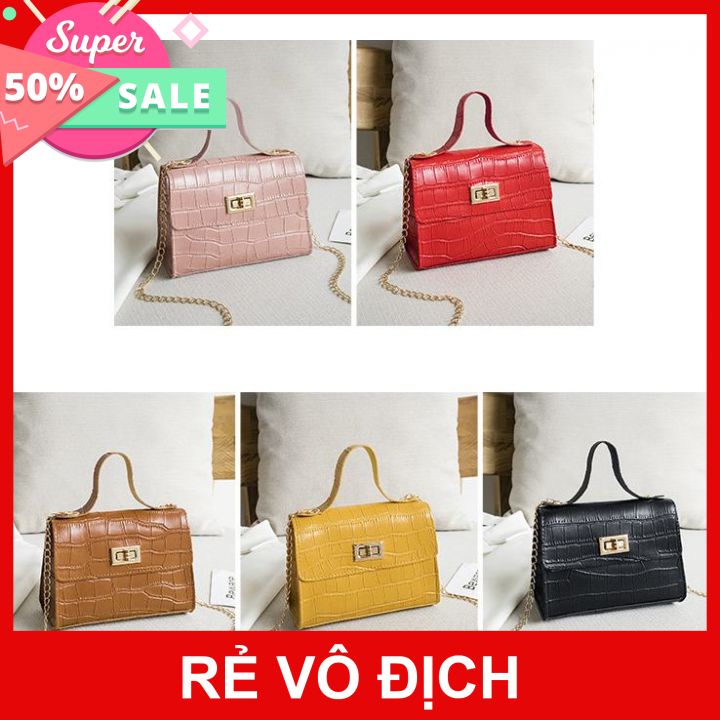[HCM]TÚI ĐEO CHÉO MINI DÂY XÍCH VÂN CÁ SẤU SIÊU XINH FASHION& BAG 2021 KDR-TDC360 KODOROS