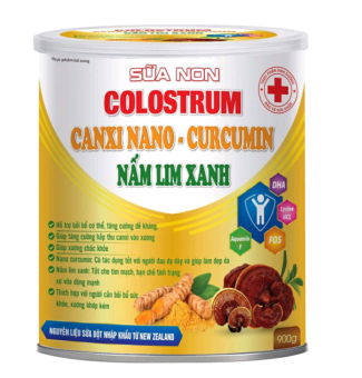 Sữa non Colostrum- Canxi nano- Curcumin- Nấm Lim xanh