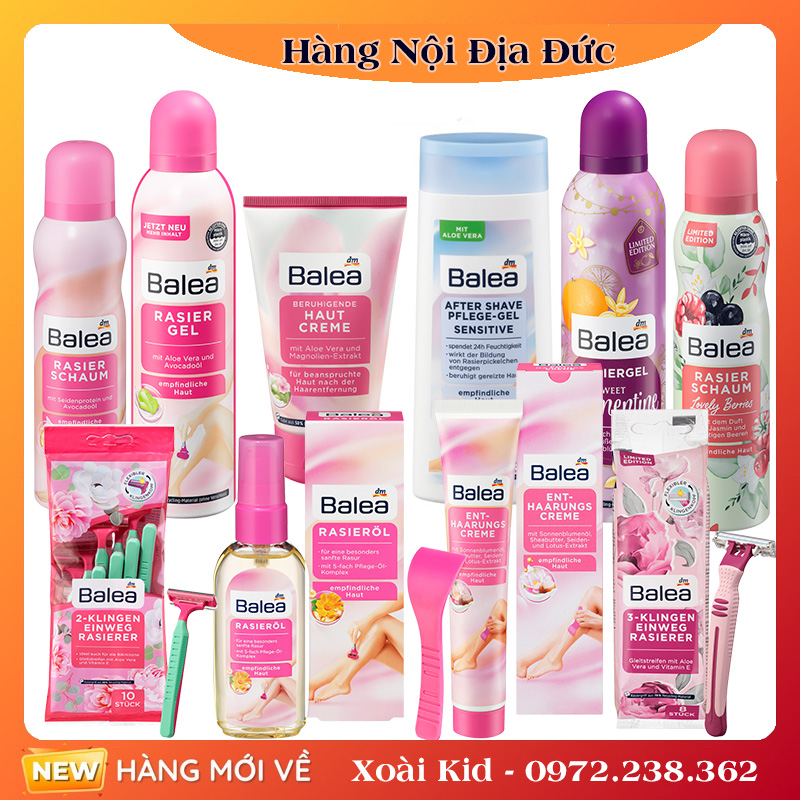 Kem dưỡng da sau cạo, bọt cạo lông, gel cạo lông, set dao cạo Balea Đức- Đủ Bill Date mới