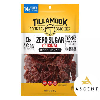 TILLAMOOK Zero Sugar Beef Jerky: Thịt bò khô không đường: Made in USA 185g