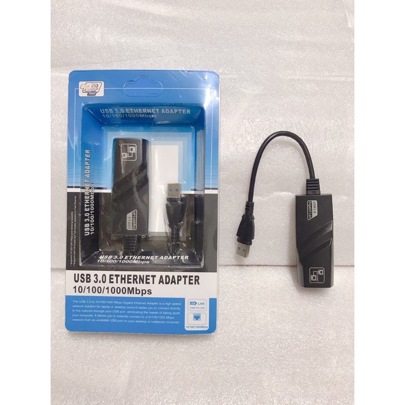 Cáp chuyển đổi usb 3.0 to lan - usb sang lan - cáp chuyển usb 3.0 ra ethernet rj45 lan 1000mbps