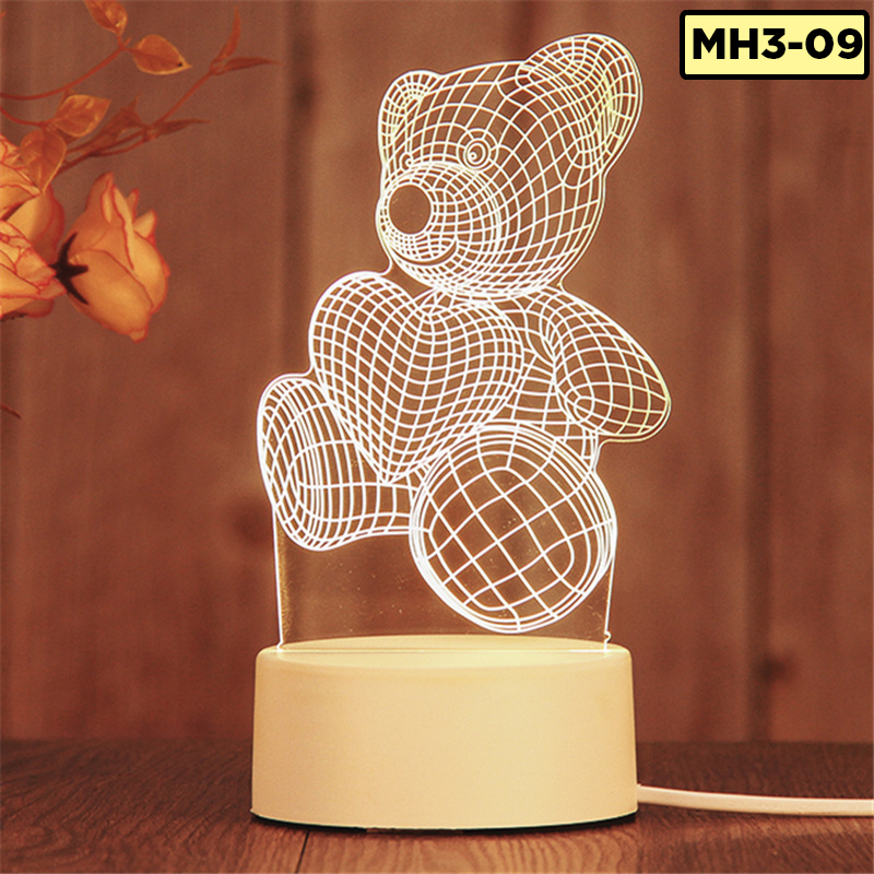 Đèn LED 3D nhiều mẫu khác nhau, quà tặng tình yêu, mô hình xe đẹp,đèn ngủ đèn trang trí decor