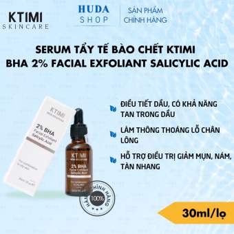 Tẩy tế bào cho da dầu, da hỗn hợp KTIMI 2% BHA Facial Exfoliant Salicylic Acid