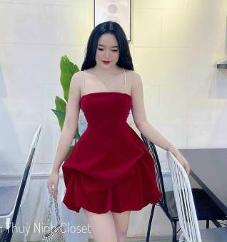 ĐẦM THIẾT KẾ DỰ TIỆC DỄ THƯƠNG-ĐẦM HAI DÂY CƯỜM NƠ LƯNG CỰC DỄ THƯƠNG NÀNG THƠ