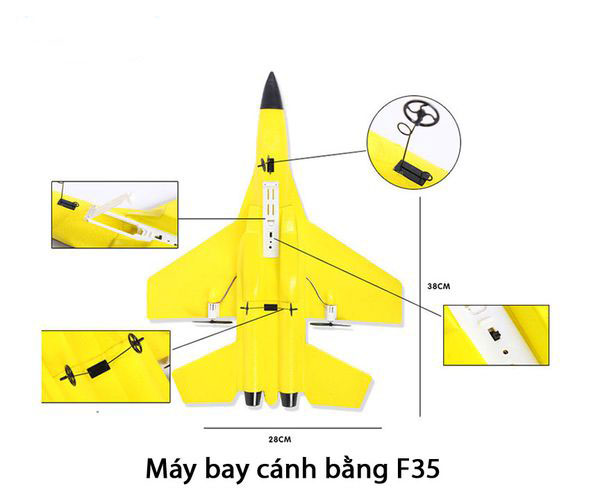 máy bay điều khiển từ xa su 35-fx, chất liệu xốp dẻo epp, máy bay mini điều khiển từ xa bay xa 150m, có khả năng chịu va đập cao 14