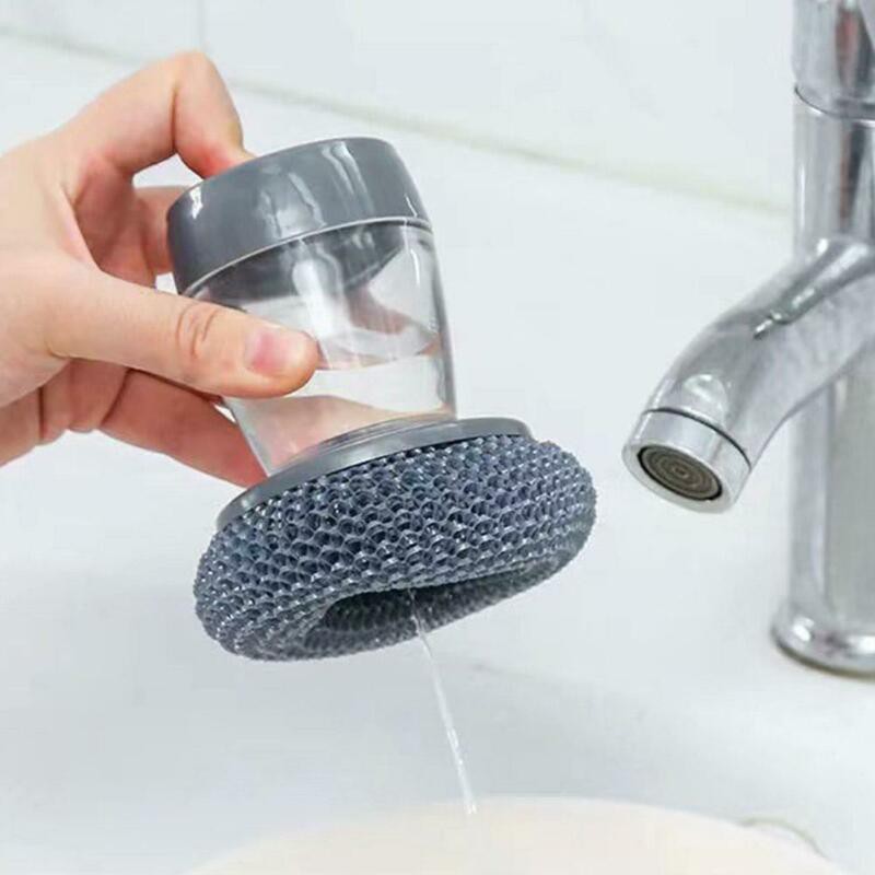 Dụng cụ cọ xoong nồi kèm bình xịt thông minh siêu tiện lợi , cọ rửa xoong nồi tay cầm có bình chứa dầu