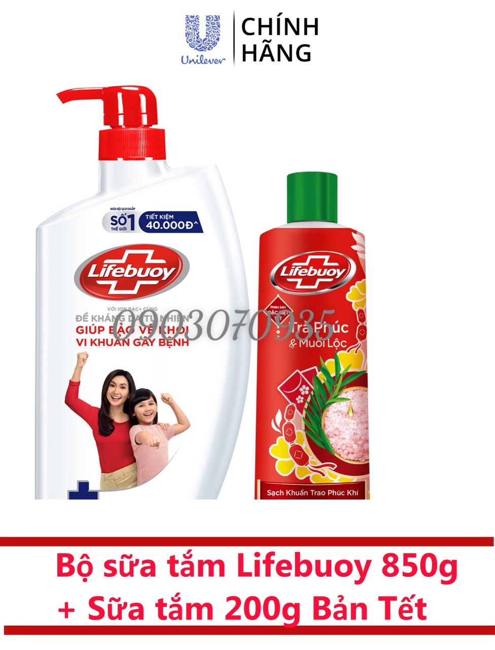 Sữa tắm Lifebuoy 800g ION BẠC TẶNG Sữa tắm 200g