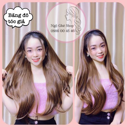 Băng đô bính kèm tóc giả tự nhiên, nhẹ đầu, thoải mái, sử dụng dễ dàng