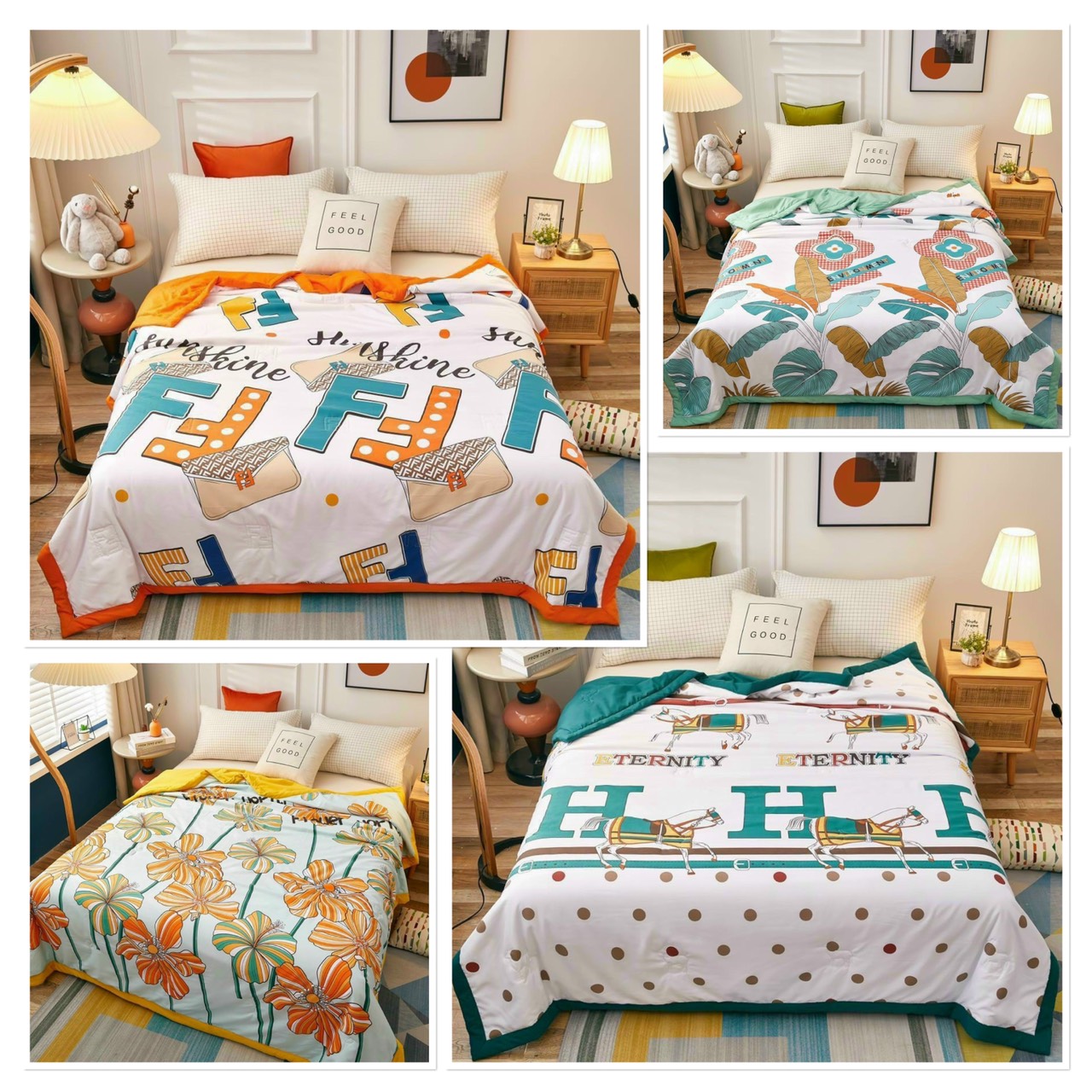 chăn hè trần bông chất đũi 4 mùa, chăn hè thu đắp cực thích, kích thước 1m8x2m