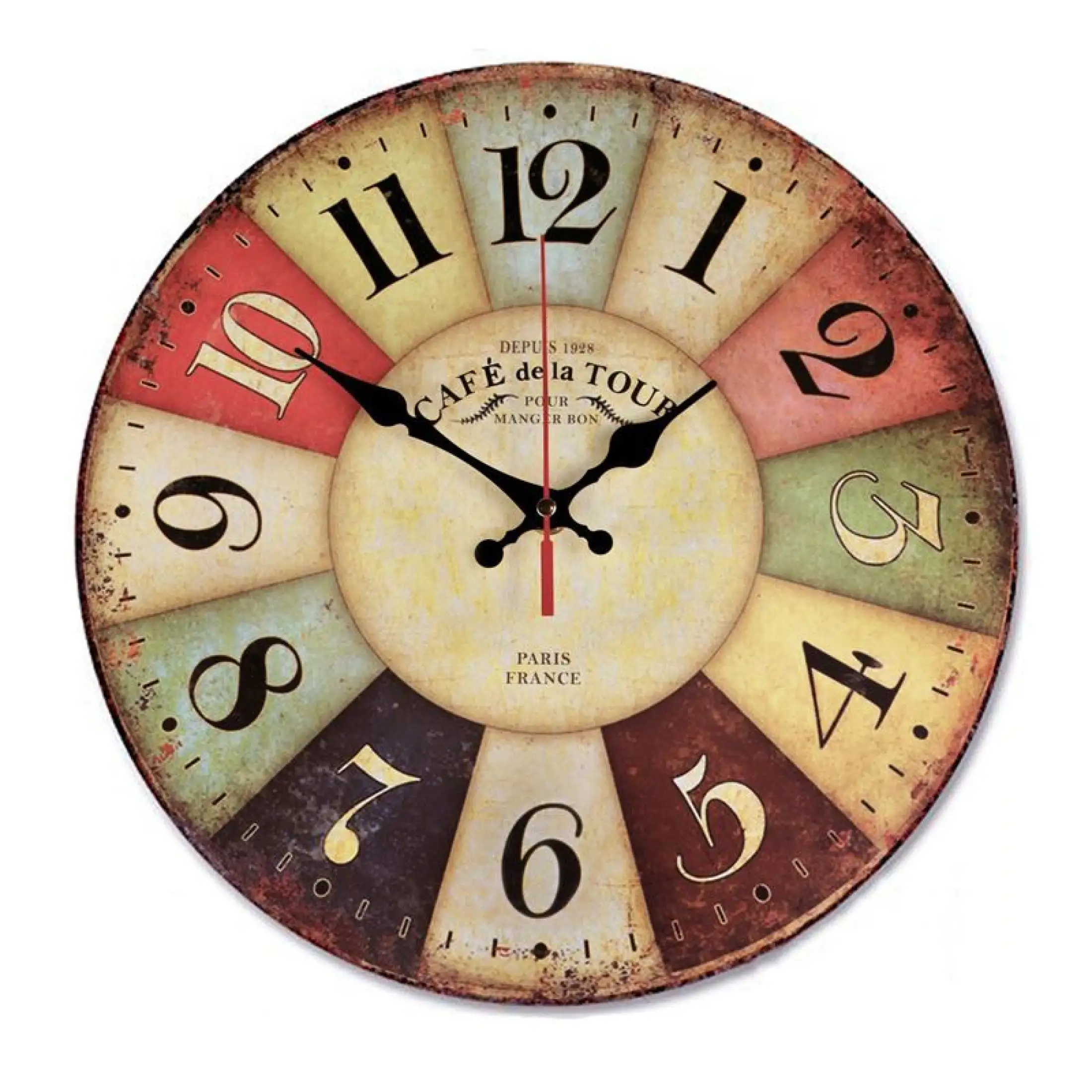 12 Inch Retro Wooden Wall Clock Farmhouse Decor