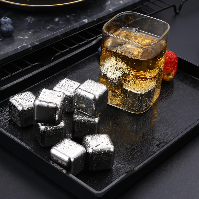 cola Type Stainless Steel Reusable Ice Chilling Stones with Tongs for Whiskey Wine Cheer moda Whisky Rocks Stones Stainless Steel,Premium Ice Cubes Whiskey Stones Gift Set 