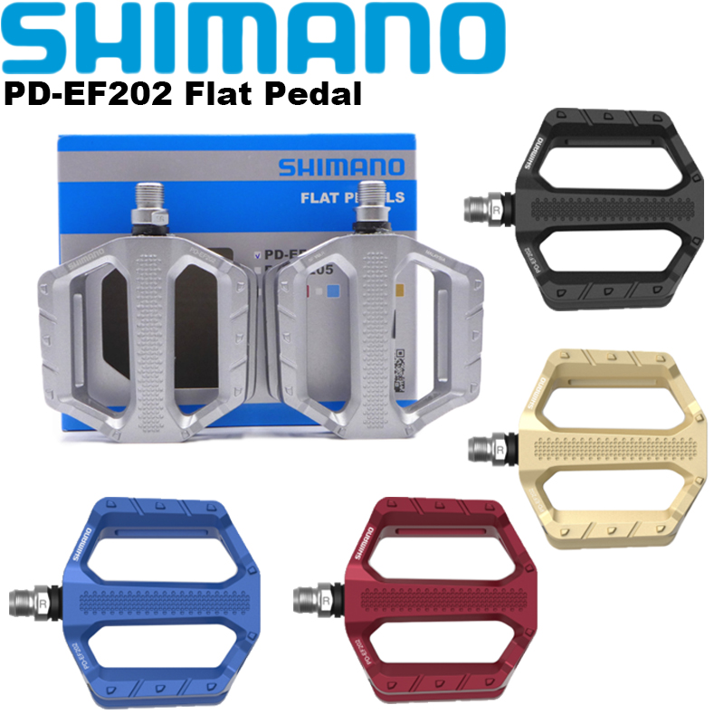 Bàn đạp phẳng shimano pd ef202 bàn đạp hợp kim nhôm đạp xe leo núi thường ngày, đen pd-ef202 với hộp ban đầu