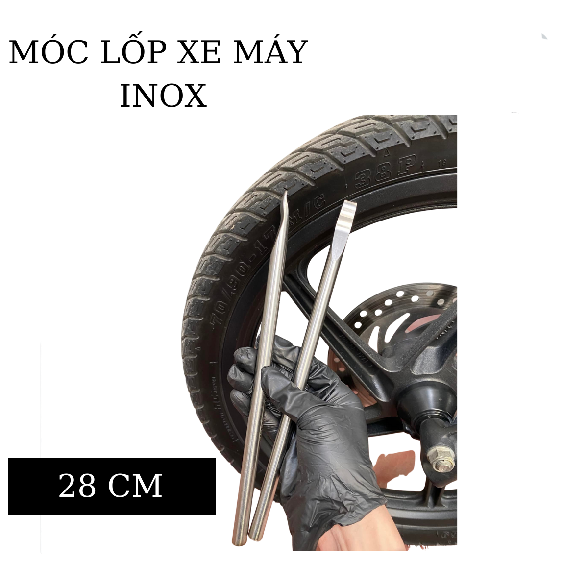 Cây móc lốp sửa xe máy chất liệu inox 304 không rỉ sét chất lượng cao