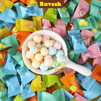 Kẹo Ngậm Trái Cây Trái Cây Mix Vị Hoa Quả Không Đường - Kẹo Ngậm Thơm Miệng Vị Trái Cây The Mát - Kẹo Hoa Quả Trái Cây- Bánh Kẹo Tết 2025 Ruvask