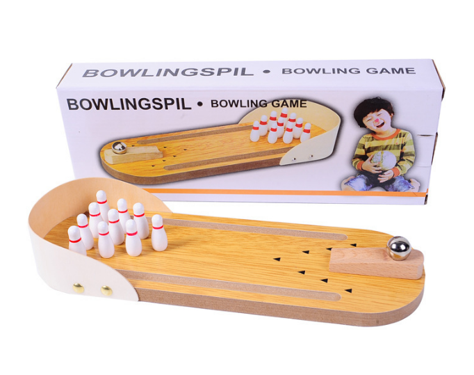 Bộ đồ chơi bo ing kệ bowling gỗ mini cho bé