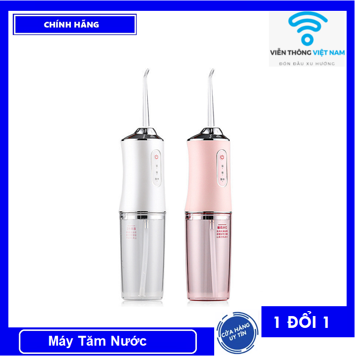 Máy Tăm Nước Cầm Tay Vệ Sinh Răng Miệng, Máy Xịt Răng Miệng Không Dây Nhỏ Gọn - TẶNG CÂY CẠO LƯỠI VÀ 4 ĐẦU LÀM SẠCH SÂU, Máy Chăm Sóc Răng Miệng Mini Pin Sạc USB Siêu Trâu