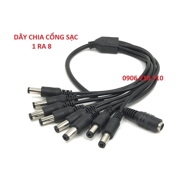 Dây chia nguồn dc 1 ra 2 và 1 ra 8 chân 5.5x2.1mm