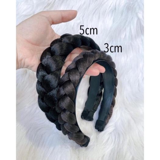 Băng đô tết tóc bính phồng, cài làm bằng tóc giả, phụ kiện cao cấp