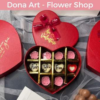 Hộp SOCOLA trái tim DONA ART SC 02 - Quà tặng 8/3, Valentine, quà tết....