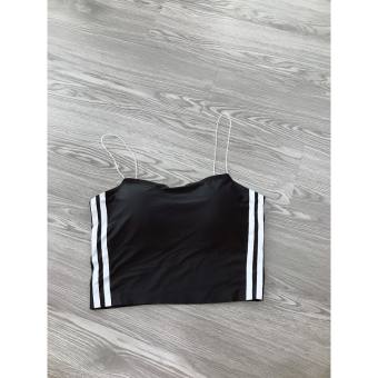 Áo 2 dây bra su có đệm mút mỏng cá tính kẻ sọc Lotitilo