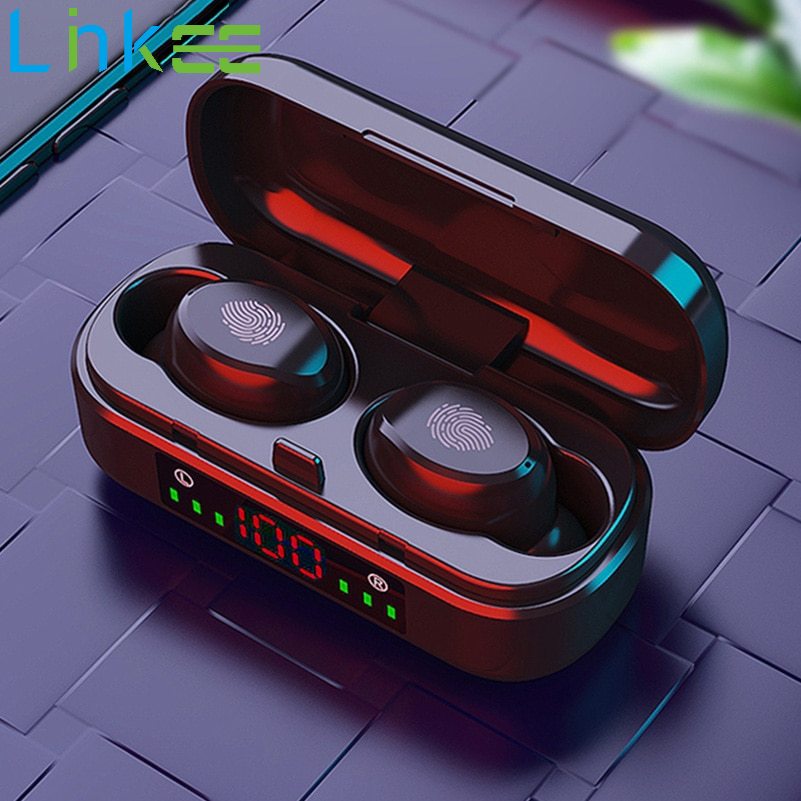 V7 Wireless Bluetooth headset 5.0 Earphones 9D Bass Stereo Headphones Touch Control Sports Waterproof Earbuds Headset Earphone ราคา 197 บาท*ส่งฟรี