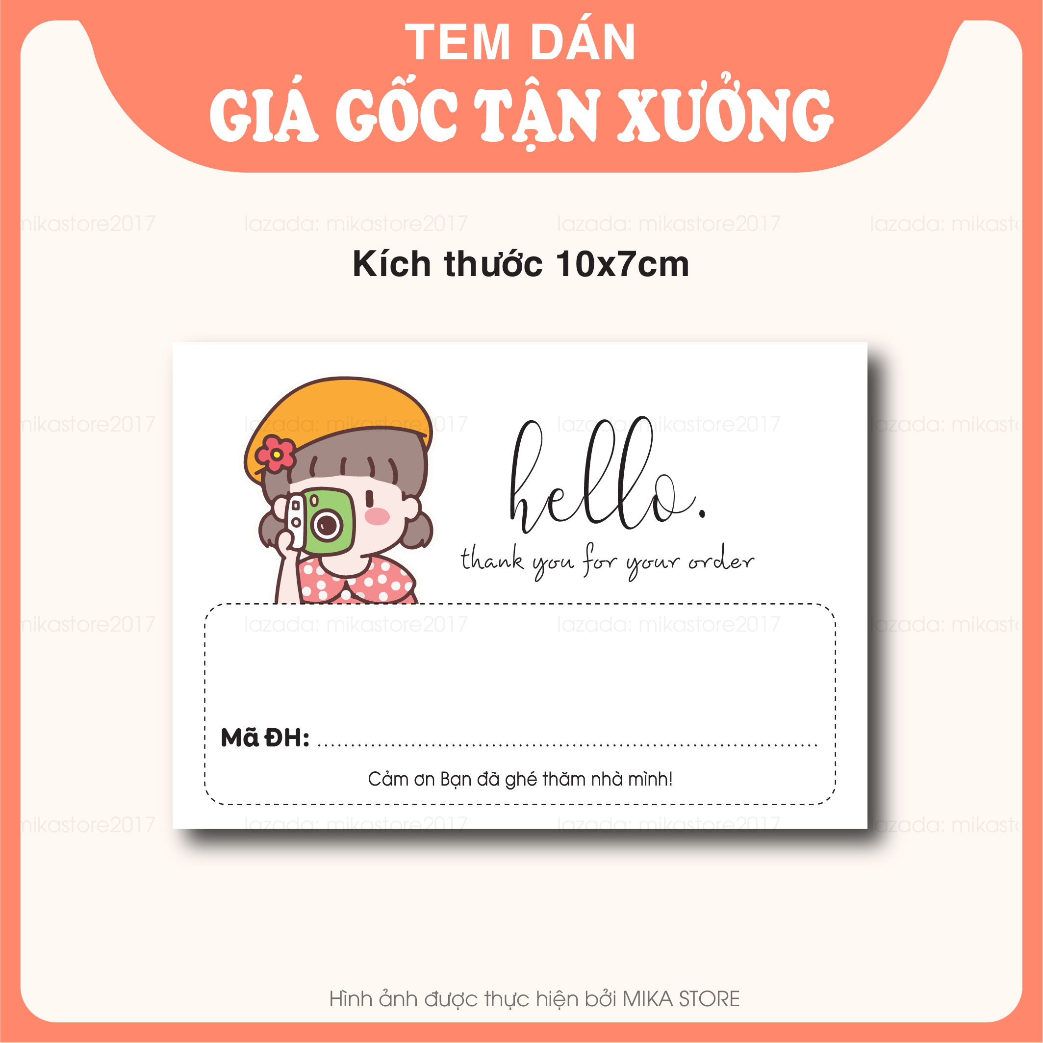 Combo tem dán cảm ơn khách hàng, tem thank you, ghi mã đơn cho shop - mika store
