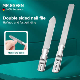 Germany MR.GREEN Chuyên Nghiệp Dũa Móng Hai Mặt Thép Không Gỉ Chống-Trượt Tông Đơ Tháo Tay Cầm Làm Móng Tay Móng Chân Với Bao Da