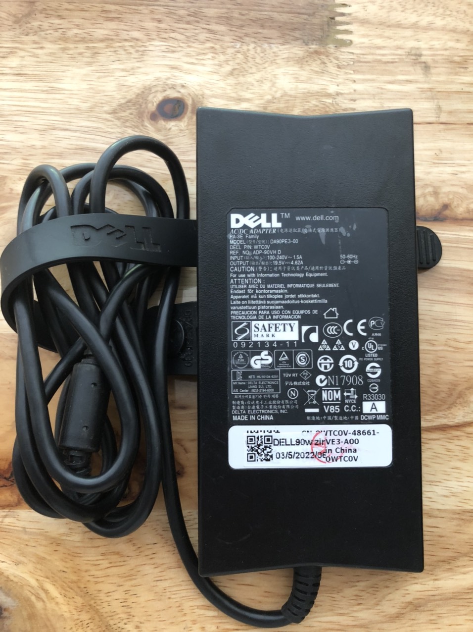 Dây xạc laptop dell 90w 19.5v- 4.62a đầu to