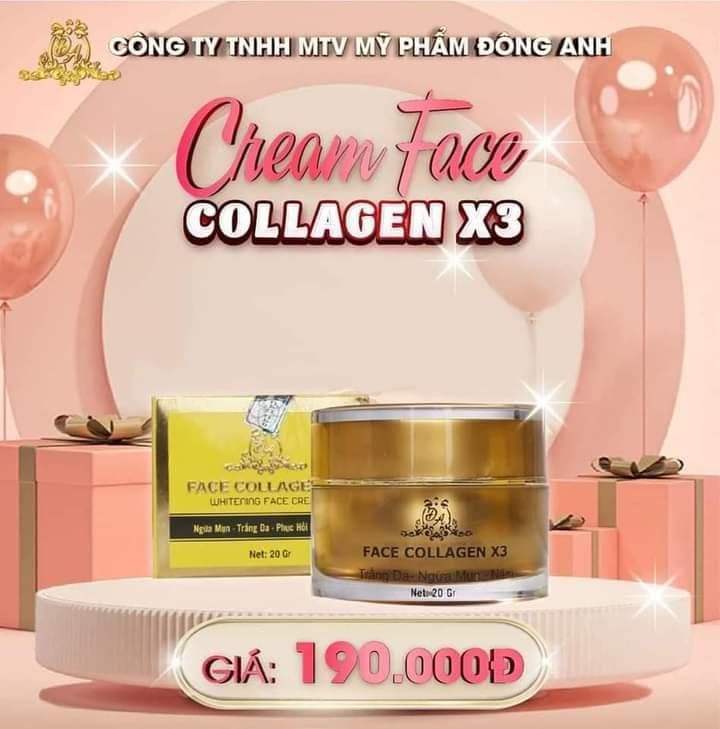 [FreeshipMAX] Kem Face Collagen X3 Mỹ phẩm Đông Anh ngừa nám, trắng da, giảm thâm mụn hồi sinh làn da chỉ sau 7 ngày - Kem dưỡng trắng da collagen X3 Đông Anh chính hãng -  Kem Nguyễn Huỳnh Như