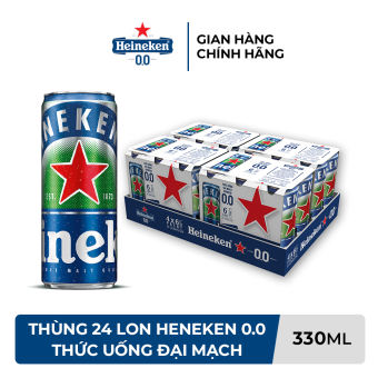 Thùng 24 Lon Thức Uống Đại Mạch Heineken 0.0 330ml, QT có hạn KT giỏ hàng