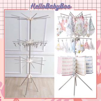 Cây Xào Phơi Quần Áo Em Bé 3 Tầng 56 Kẹp | Khung Inox Xoay Được Gấp Gọn Tiện Lợi