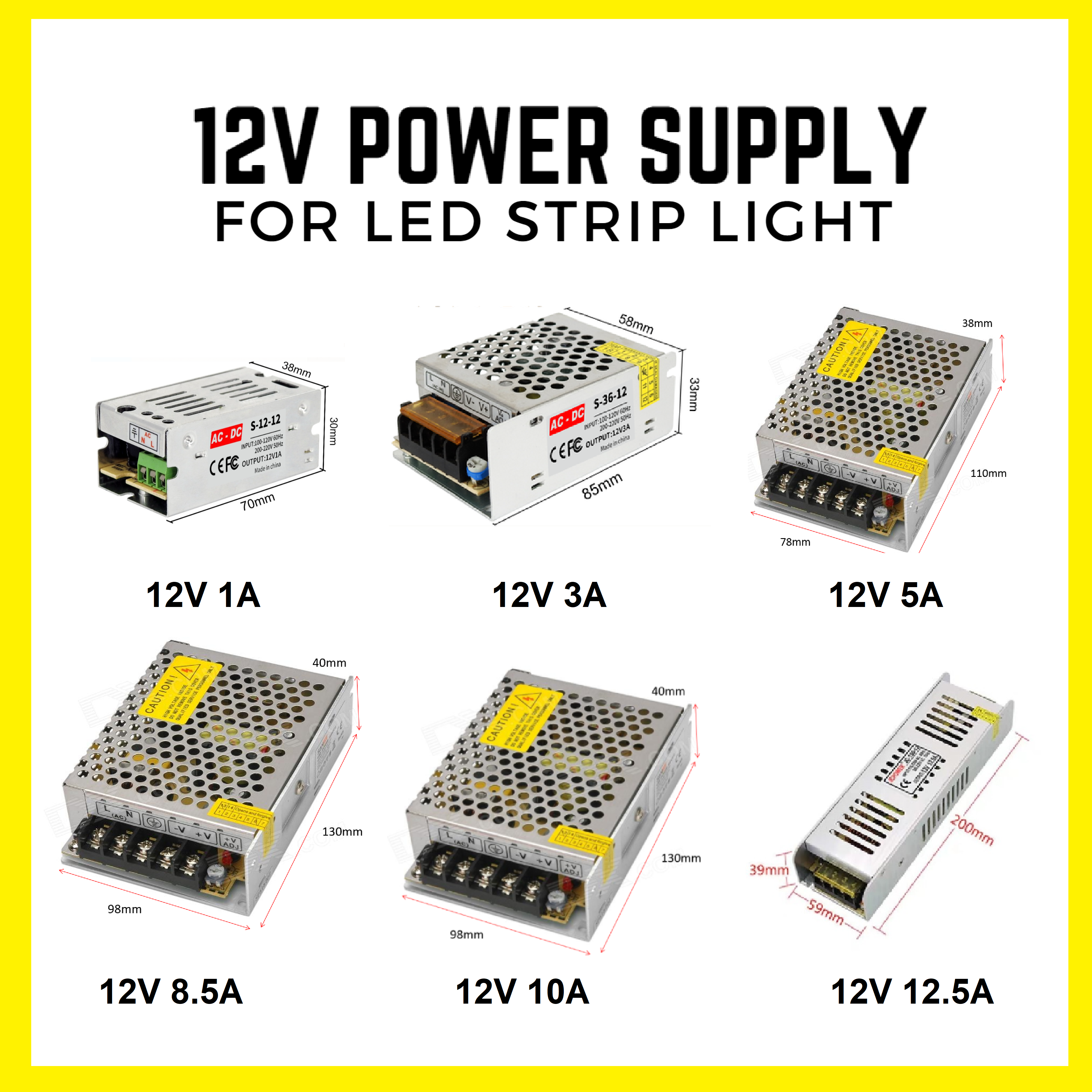 30W Power Supply Switching AC to DC 12V 1.8meter cable With Power Plug LEMONBEST Waterproof Power Supply Driver Transformer DC 12V Adapter for Garden Lights LED Landscape LED Strip Lights 