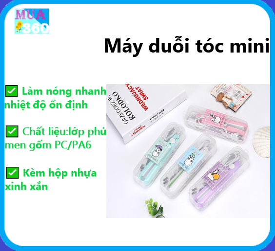 Máy uốn duỗi tóc mini - Tằng Kèm Hộp nhựa tiện lợi -máy kẹp thẳng tóc, bấm tóc 2in1 nhỏ gọn giá rẽ - Bảo hành 1 tháng