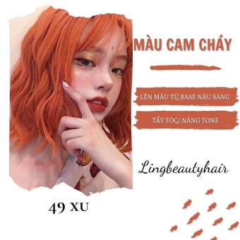 Thuốc nhuộm tóc màu CAM CHÁY kèm oxy và gang tay