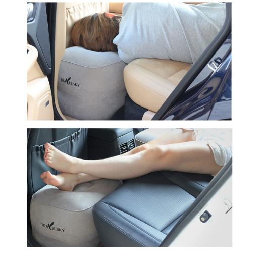 Bục kê chân. gối gác chân du lịch, văn phòng có túi bơm